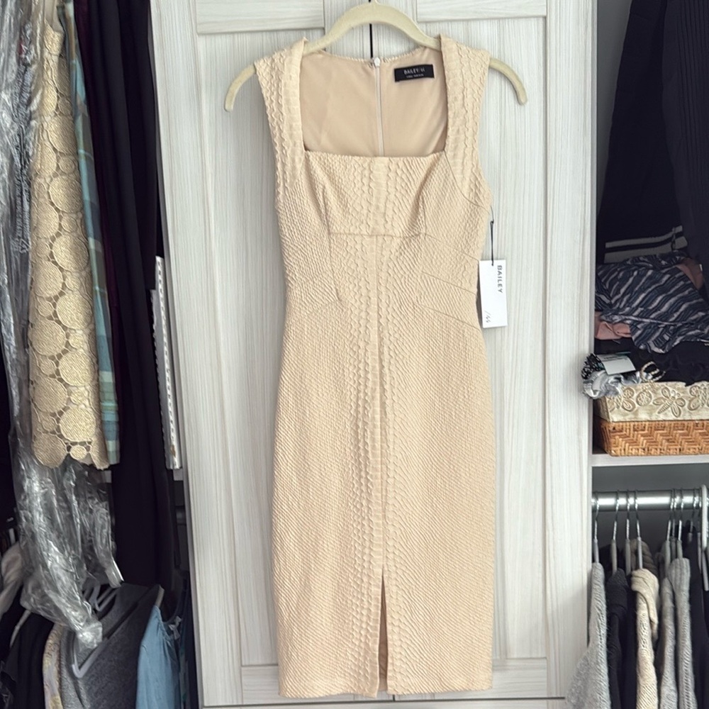 Bailey 44 Cream Textured Midi Dress